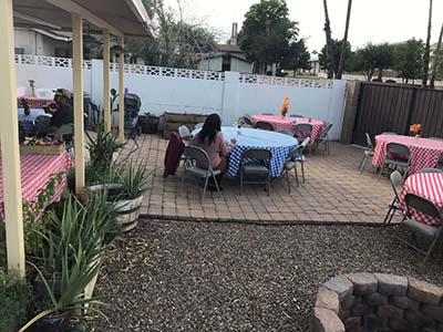 Thanksgiving Day neighborhood potluck dinner