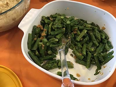 Thanksgiving Day neighborhood potluck dinner