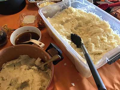 Thanksgiving Day neighborhood potluck dinner