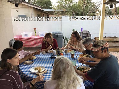 Thanksgiving Day neighborhood potluck dinner