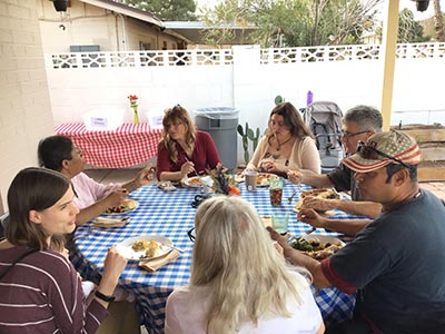 Thanksgiving Day neighborhood potluck dinner