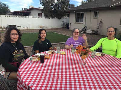 Thanksgiving Day neighborhood potluck dinner