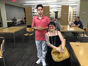 neighbors at art reception at Tempe Public Library