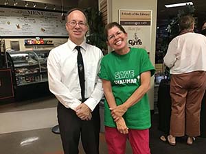 neighbors at art reception at Tempe Public Library