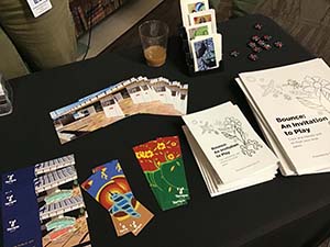 neighbors at art reception at Tempe Public Library