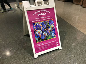 neighbors at art reception at Tempe Public Library