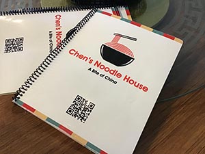 menu at Chen's Noodle House