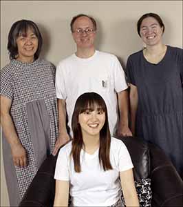 professional portrait photo of Kotone and neighbors at farewell open house for Kotone