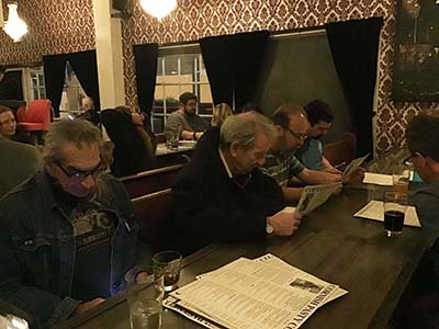 neighbors gathering at Cornish Pasty Co. restaurant