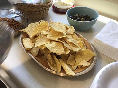 food at the Meow-Mixer cat-lovers potluck lunch event