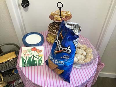 food at the Meow-Mixer cat-lovers potluck lunch event