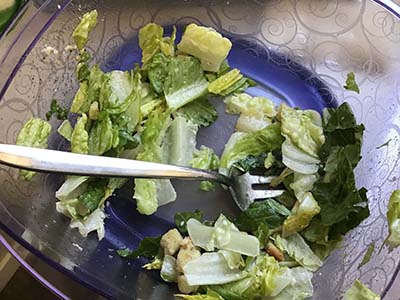 food (salad) at Meow-Mixer cat-lovers potluck lunch event