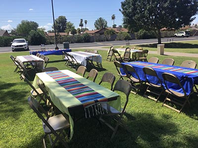 venue set up for Tempe Stake Mexican Celebration