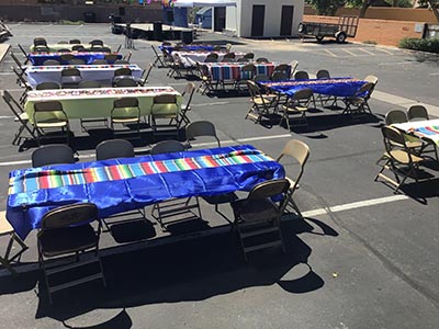 venue set up for Tempe Stake Mexican Celebration