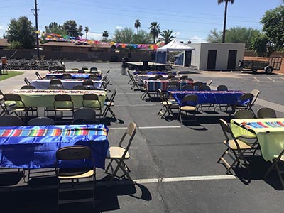 venue set up for Tempe Stake Mexican Celebration