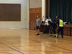 neighbors playing pickleball