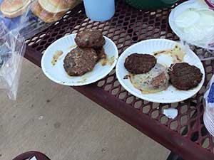 neighbors gather at park for potluck dinner birthday party
