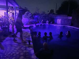 Potluck dinner pool party with Arizona neighbors and 14 ESL students from Japan
