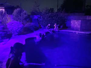 Potluck dinner pool party with Arizona neighbors and 14 ESL students from Japan