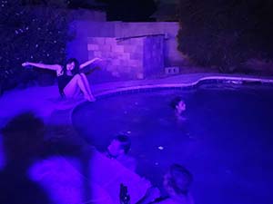 Potluck dinner pool party with Arizona neighbors and 14 ESL students from Japan