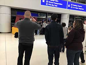Japanese ESL students arrive at Sky Harbor Airport in Phoenix, Arizona