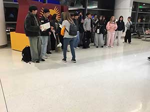 Japanese ESL students arrive at Sky Harbor Airport in Phoenix, Arizona