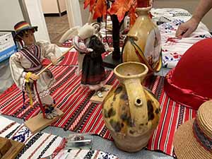 Tempe area neighbors at potluck dinner celebrating Romania